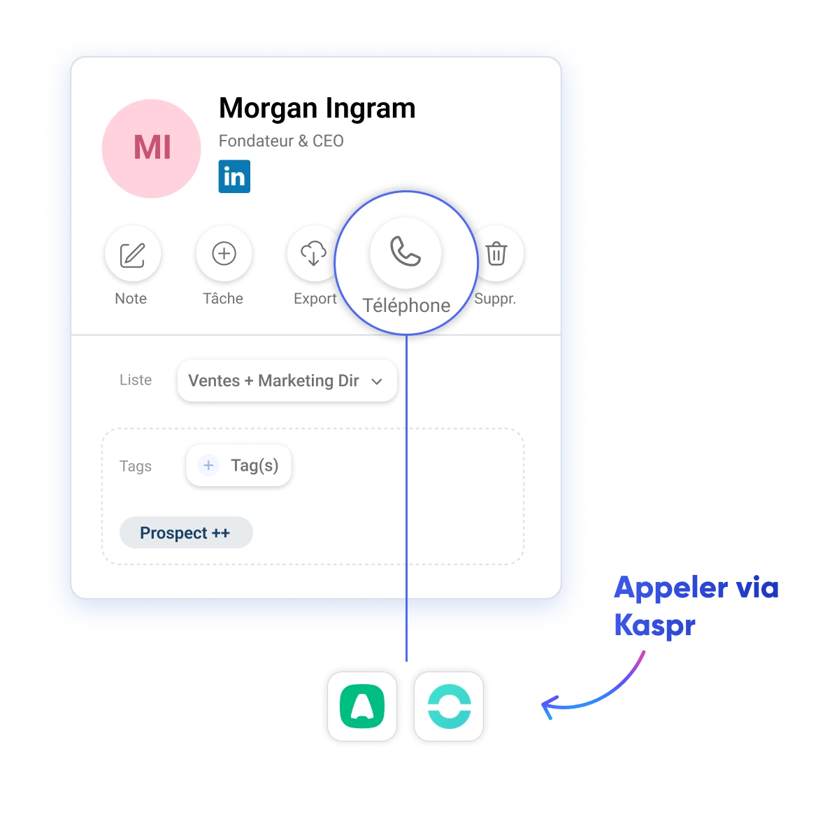 Kaspr s'intègre à Ringover et Aircall pour les appels
